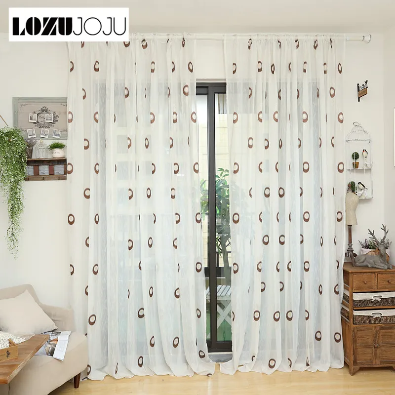 LOZUJOJU Modern curtain kitchen ready made bronze color curtains window