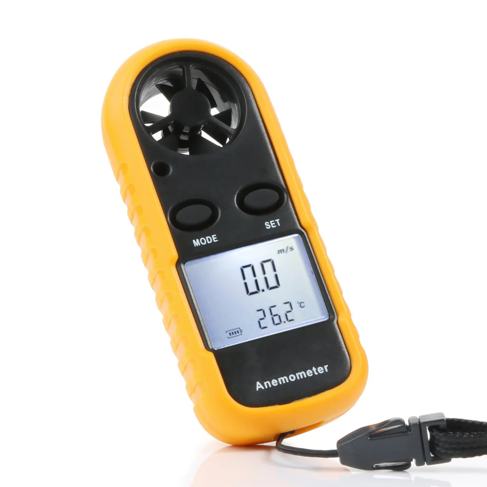 

Digital Anemometer 0~30m/s Wind Speed Meter -10 ~ 45C Temperature Tester Air Wind Speed Scale with LCD Backlight Display