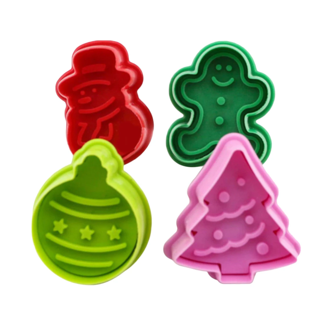 

SDR 4Pcs Christmas Snowman Fondant Cake Mold Biscuit Cookie Plunger Cutters Sugarcraft Tool Cake Decorating Tool