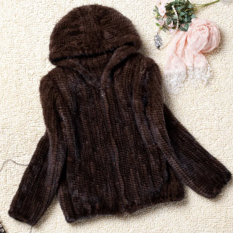 Real Fur Coat Women Winter Natural Fur Jacket Hooded Genuine Knitted Mink Fur Coat Outerwear Large Size L to 6XL Available g8892 Real Fur Coat Women Winter Natural Fur Jacket Hooded Genuine Knitted Mink Fur Coat Outerwear Large Size L to 6XL Available g8892
