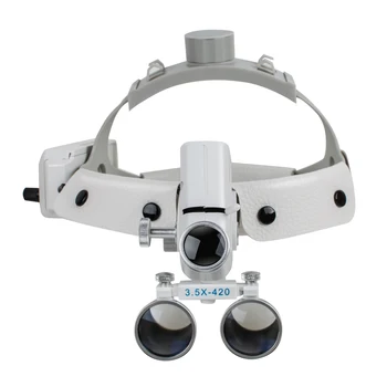 

Dental Binocular Loupes Glasses Head Band Magnifier with LED Light 3.5X-420 Optical Loupes