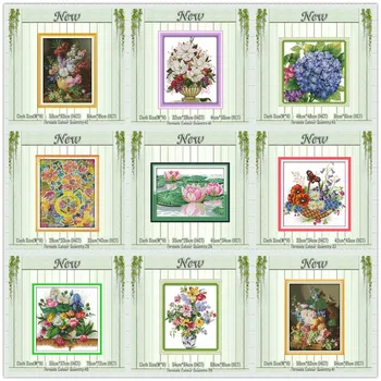 

The butterfly Shadows flower vase painting counted print on the canvas DMC 11CT 14CT kits Cross Stitch embroidery needlework Set