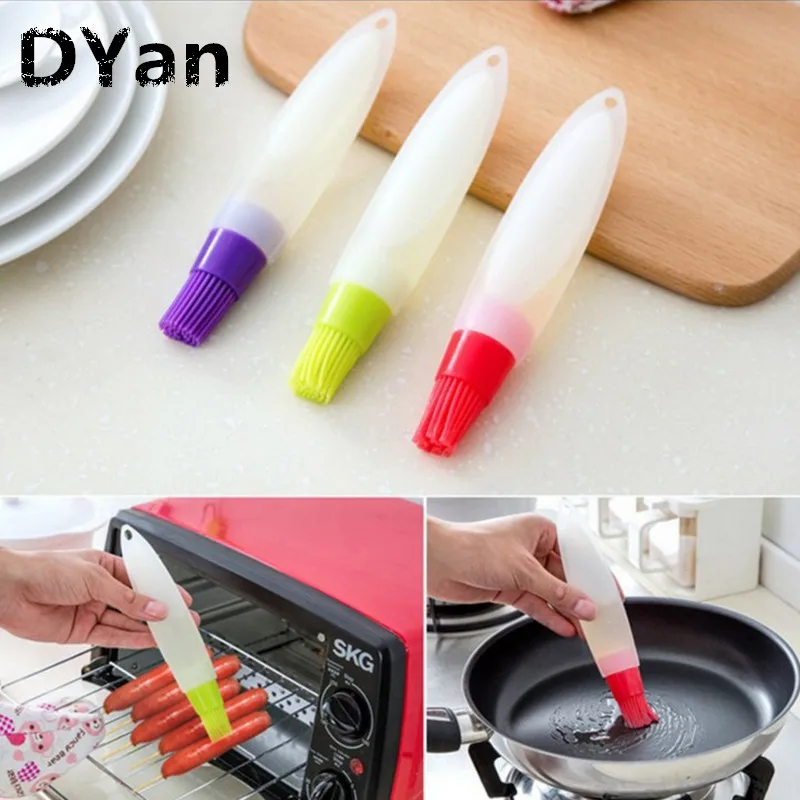 Free Shipping Silicone BBQ Pastry Marinade Basting Round Brush Baking