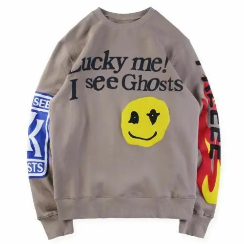 

KSG FREEEE Kanye West Kid Cudi Kids See Ghosts Sweatshirt Kendall Jenner Smile