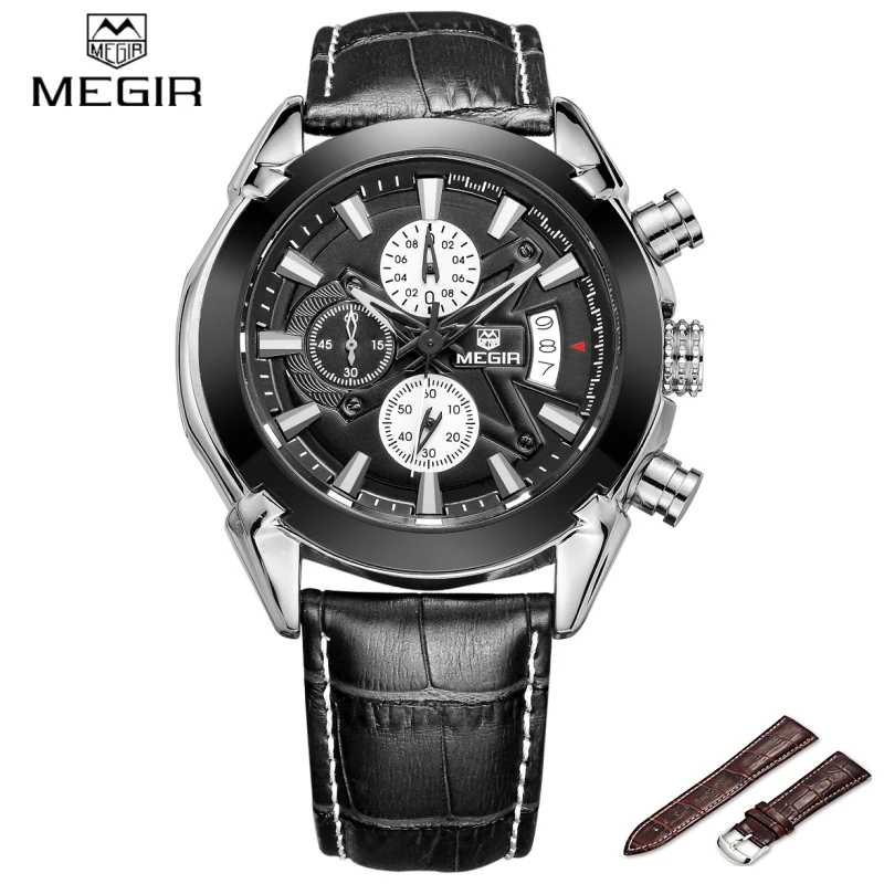 

Hot Sale Megir Fahsion Sport Watch Men Quartz Watches Luxury Brand For Men Chronograph Waterproof Men Clock Relogio Masculino