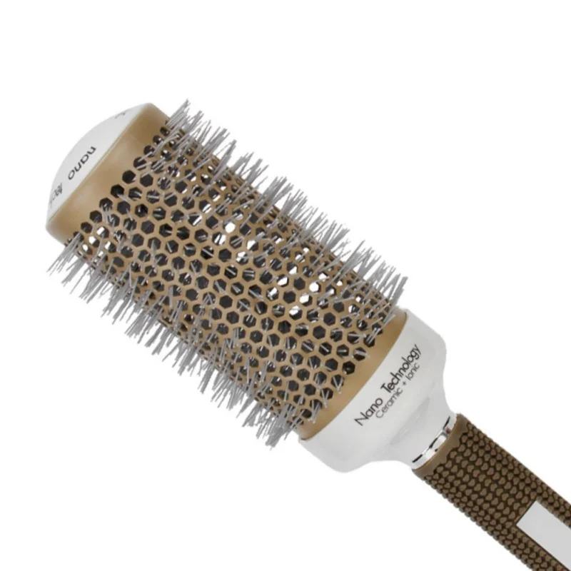 

Professional Hair Salon Styling Temperature Color Change Ceramic Iron Radial Round Hairdressing Barrel Curler Brushes Comb