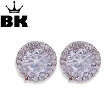 Хип-хоп кайт с винтовыми спинками серьги из латуни с камнями из Кубического циркония круг шикарные серьги для мужчин квадратный круглый 9 мм Серьги 3 стиля