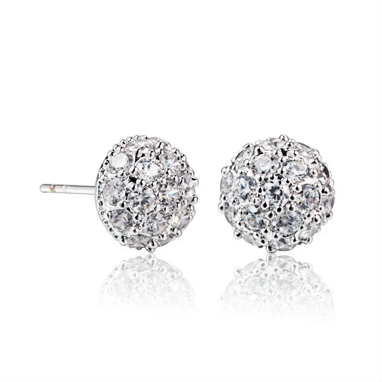 

2019 white gold color crystal earring CZ zircons stud earrings for women bijoux brinco fashion free shipping(EW-50)