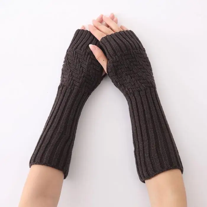Новое поступление 1 пара новых детских носков ручной вязки половина пальцев длинные перчатки для Для женщин теплую осень/зима ручной