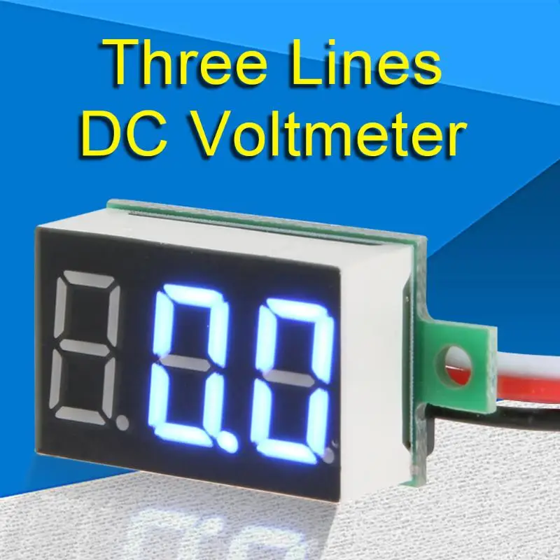 digital flow meter 0.36 Inch DC 0-100V  LED Mini Digital Voltmeter Blue/red/green LED Display Volt Meter Gauge Voltage Panel Meter 3 wires E#CH left handed tape measure