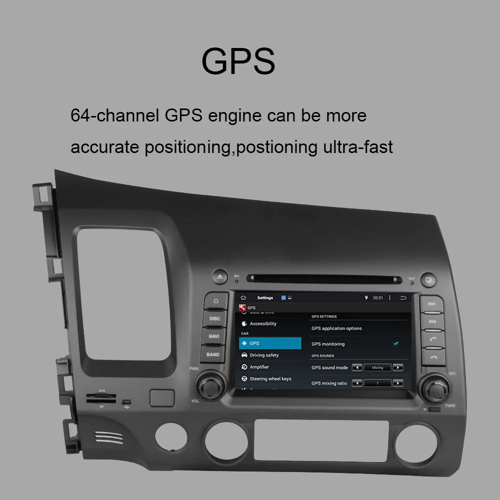 Discount Octa Core Android 9.0 Car Head Unit for Honda Civic 2006-2011 Left Hand Driving DVD with Radio RDS BT WIFI Car GPS Navigation 6
