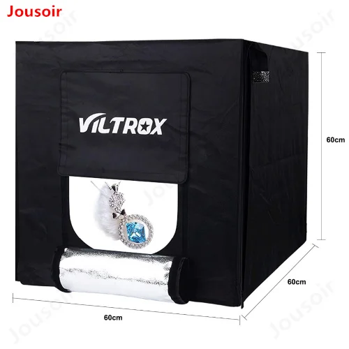

60x60x60cm Professional Photo Studio Light Tent Photography Softbox Box Kit with LED Light and Blackgrounds CD50 T03P