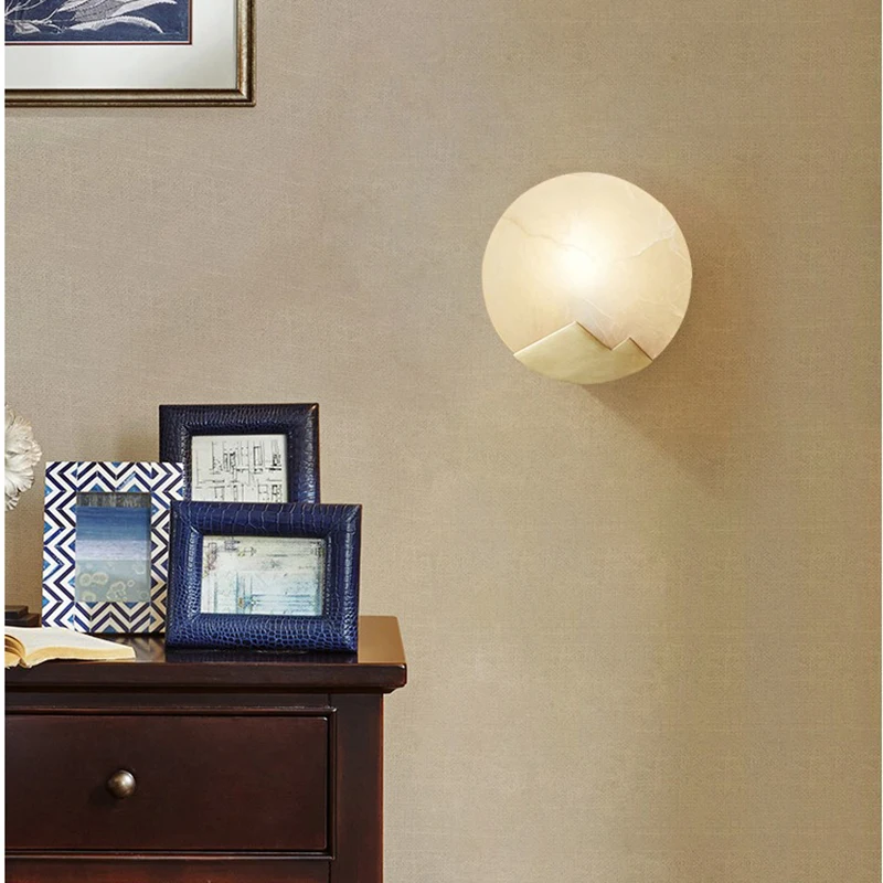 Современные настенные светильники модель Луны круглый мраморный потолочный