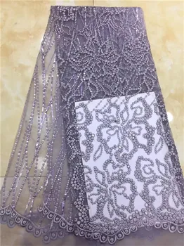 

African Lace Fabric With Sequin Embroidery Sequins Tulle Lace 2019 Super New French Tulle Sequined Lace Fabric For Evening Dress