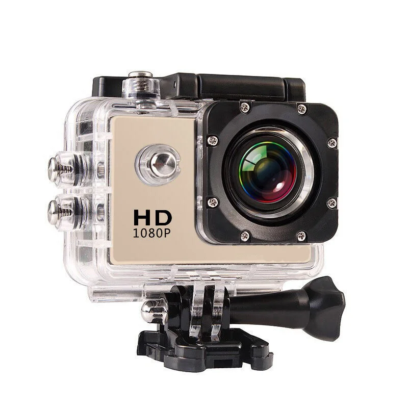 Gold Водонепроницаемый DV Voice Camcorder шлем для Gopro Стиль go pro экран водостойкий Full HD 1080 P Спорт Экшн камера мини камера - Цвет: Gold