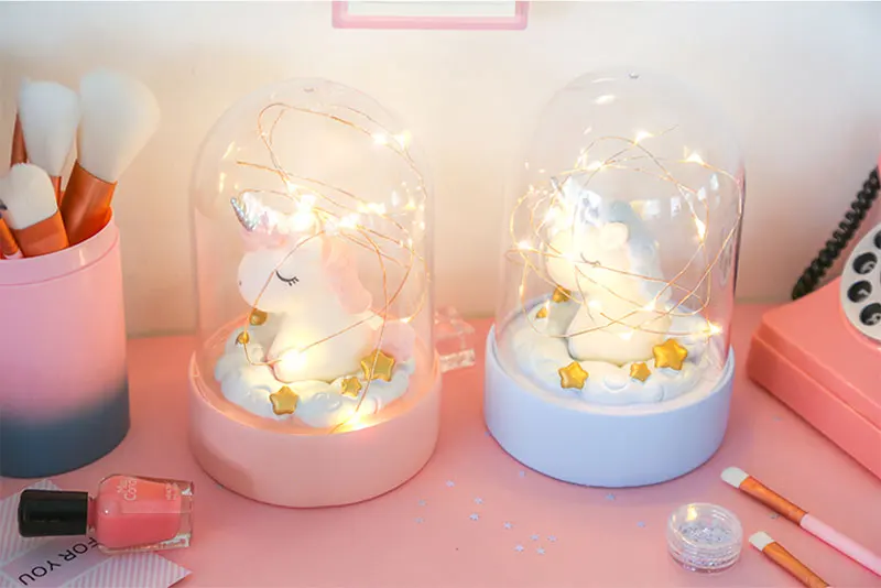 Cartoon LED Night Light Luminaria Garland Fairy String Lights Novelty Unicorn Night Lamp Bedside Lamp For Kids Christmas New Year Gift (11)