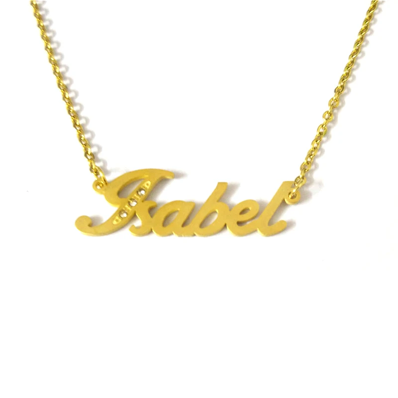 FairLadyHood "Isabel" Stainless Steel Gold Color Personalized Custom