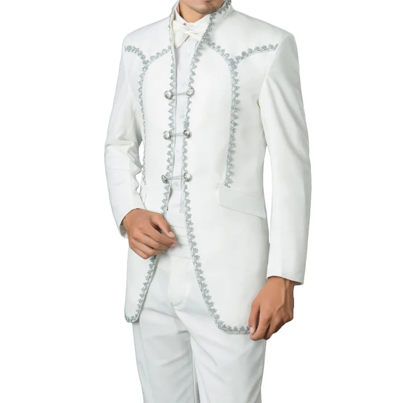 Custom-Made-Gar-ons-D-honneur-Blanc-Smokings-de-Mari-Mandarin-Revers-Hommes-Costumes-De-Mariage