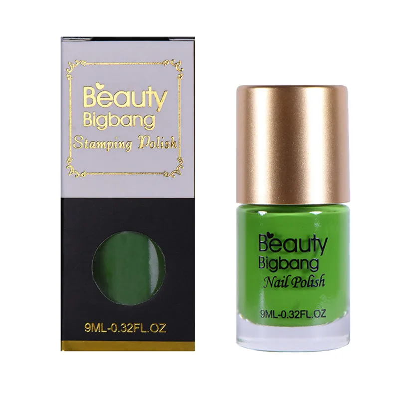 BeautyBigBang 9 мл зеленый стемпинг ногтей покрытие печать лак для пластина для стемпинга для нейл-арта перманентные лаки для ногтей