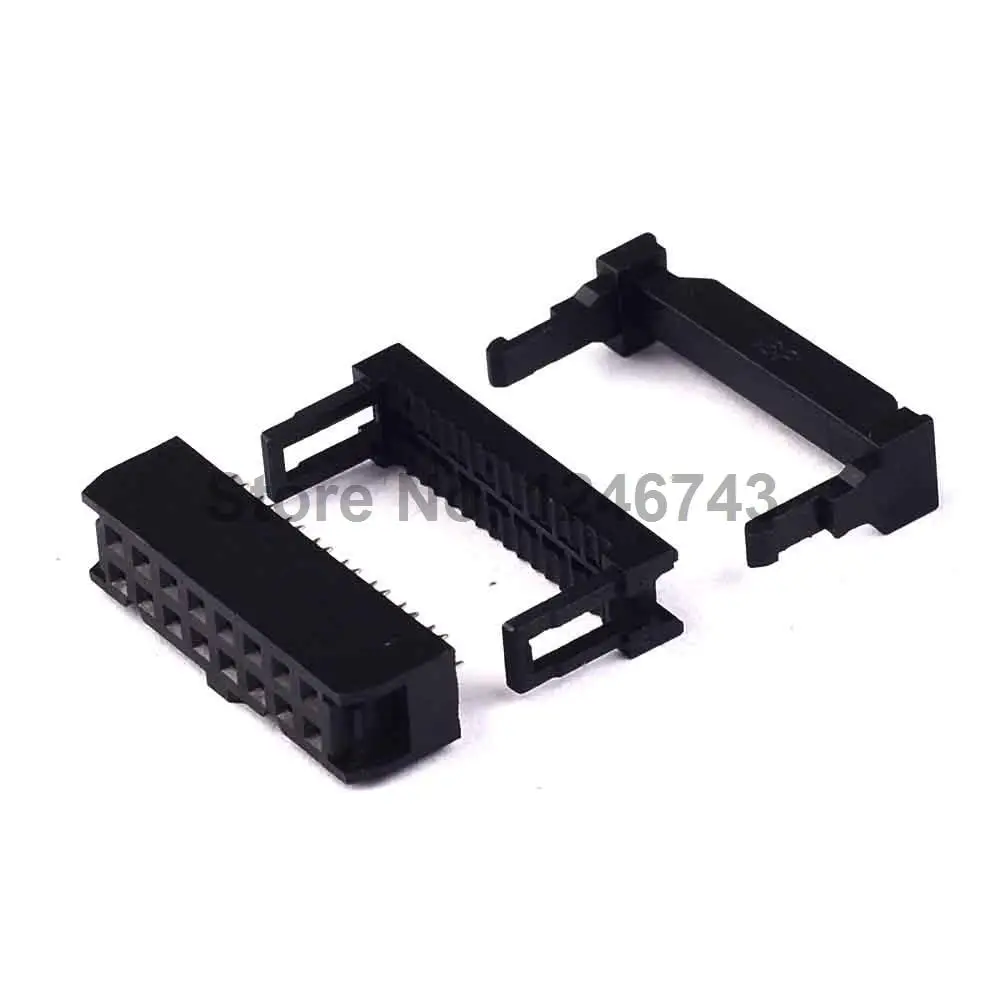 

10PCS FC 2.54mm Line Pressing Head ISP JTAG Ox Horn Plug 16P Female Socket Connector