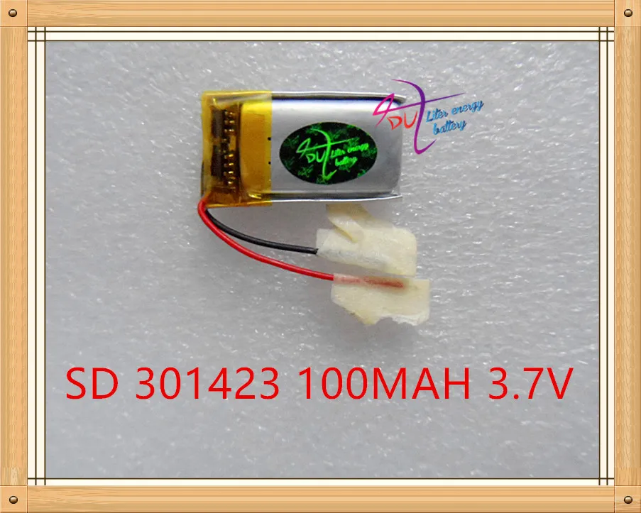 Литиевая батарея 3,7 V литий-полимерный аккумулятор 301423 100 мАч MP3 маленький bluetooth динамик маленькие игрушки