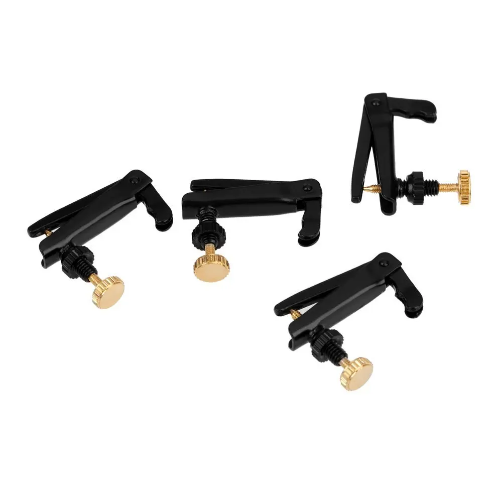 4pcs Violin Fine Tuner Adjuster with Copper Plating Screws for 3/4 4/4