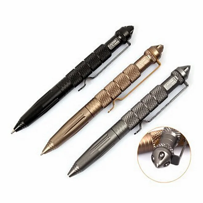 

New Cool With Box Metal Ballpoint Pen Aviation Aluminum Alloy Anti-slip Self Defense Tactical Pen Multi-functional Tools Pen 011
