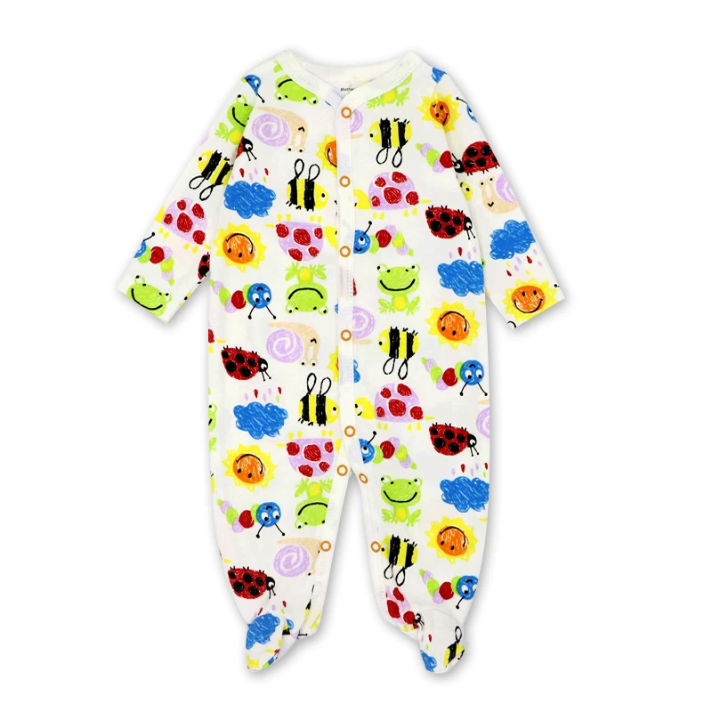 Baby Romper Long Sleeves Cotton Comfortable Baby Pajamas Cartoon Printed Newborn Baby Boy Girl Clothes