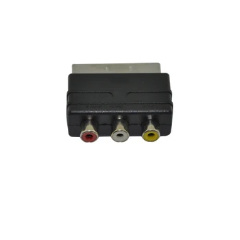 

RGB Scart Plug To 3RCA RCA Female AV Adapter Input For PS4 / WII DVD VCR