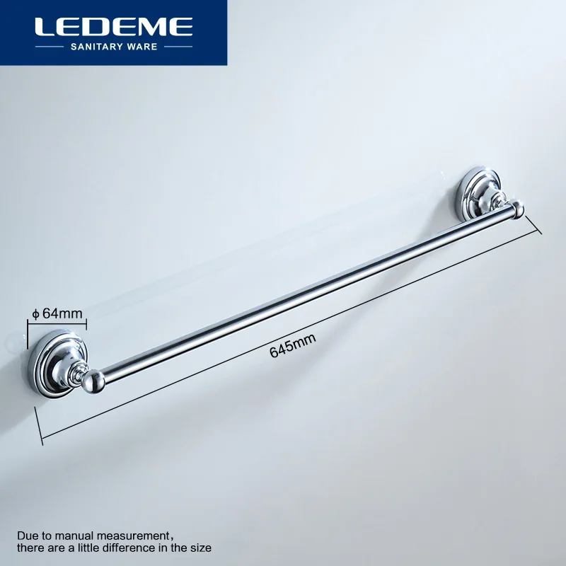 Günstig LEDEME Handtuch Bar Wand Berg Zink Verchromt Handtuch Bars 645mm Bad Zubehör Halter Poliert Bad Hardware L1401