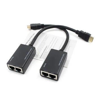 CAT5e CAT6 HDMI Extender 30m 10ft HDMI to Over RJ45 Network Extension Amplifier 1080P LAN Ethernet Repeater Connector mirabox rj45 matrix hdmi extender over ip tcp ethernet cable support 1080p 100m 200m 400ft multi receiver ir n n hdmi extender