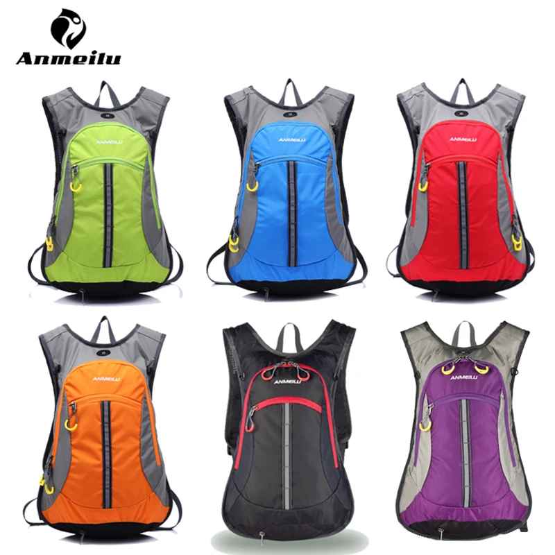 

Anmeilu 15L Bicycle Bag Waterproof Cycling Backpack Helmet Net Running Bicycle Hydration Backpacks Camelback 2L Straw Water Bag