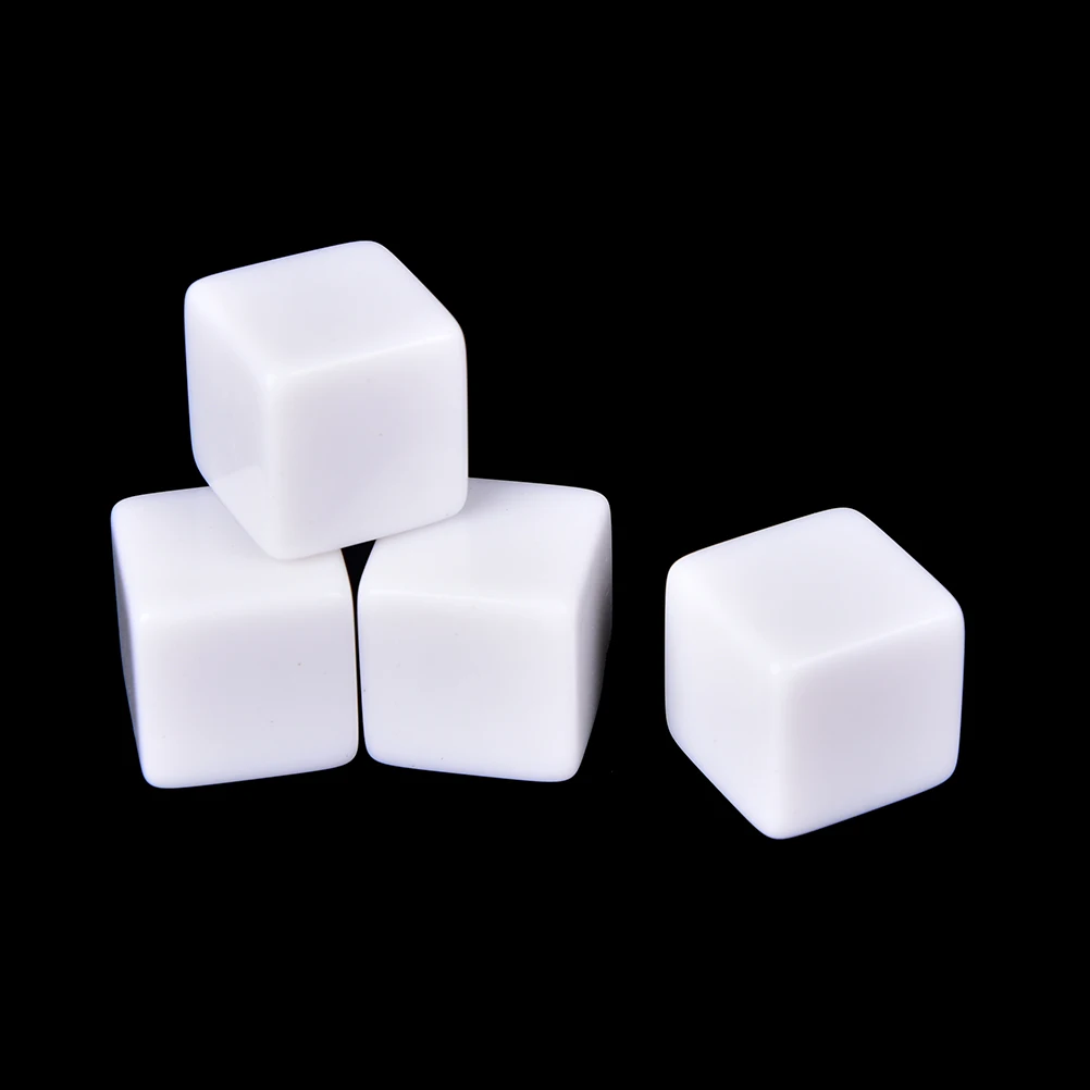 25PCS/Lot 16mm Gaming Dice Standard Six Sided Round Corner Die RPG For Birthday Parties Other Game Accessories White