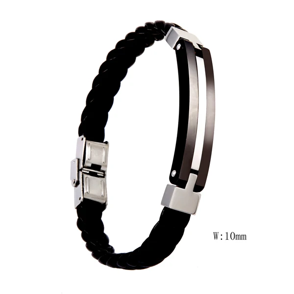

RLX-006 Men Silver Stainless Steel Link Chain Bracelets & Bangles Men's Cuff Wristband Biker Motorcycle Black Bracelet jewelry