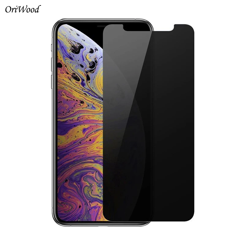 Оригинальное закаленное стекло для Apple iPhone XS Max XR X 2.5D Анти шпион Черная защитная