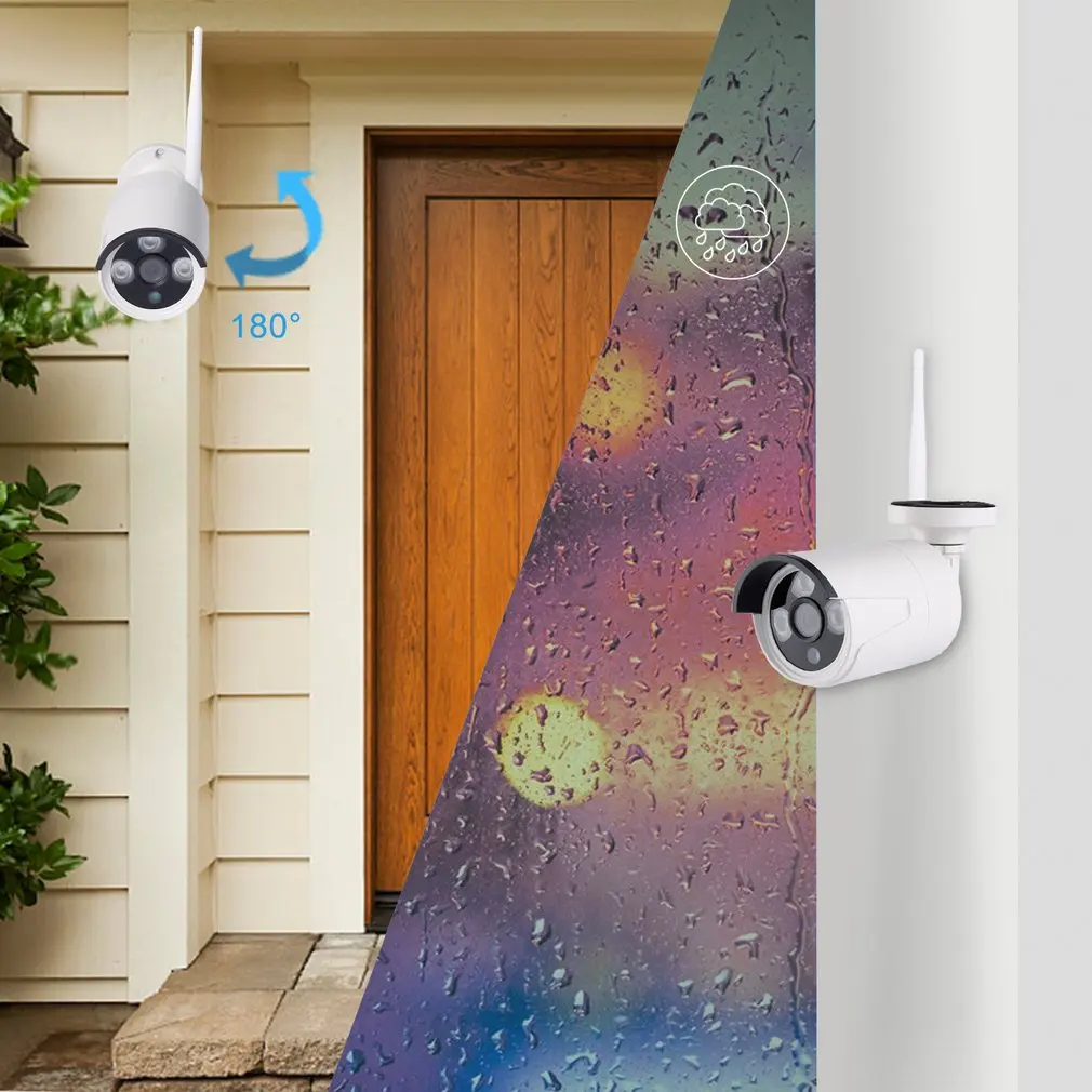 

LESHP 4CH WIFI NVR with 12" Monitor Wireless Security Camera System with 4 Waterproof 960P 1.3MP Outdoor Surveillance Camera