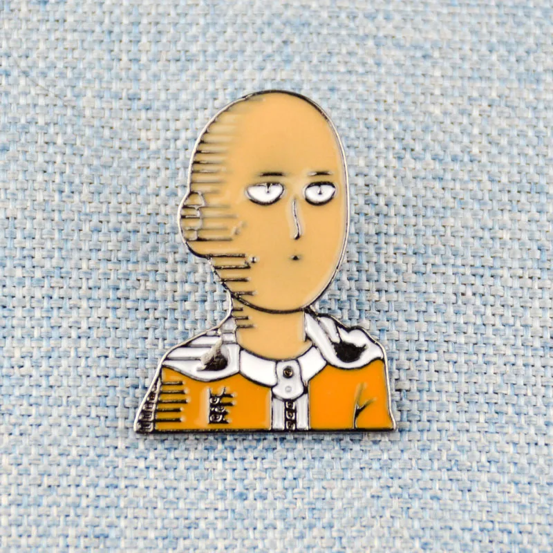 Эмалированная булавка значок в стиле аниме ONE PUNCH MAN Wanpanman Saitama брошь с