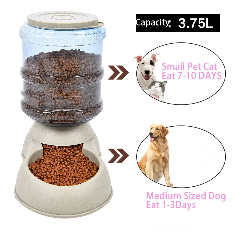 Pet Automatic Feeder Cat Dog Water Drinking Food Feeding Self