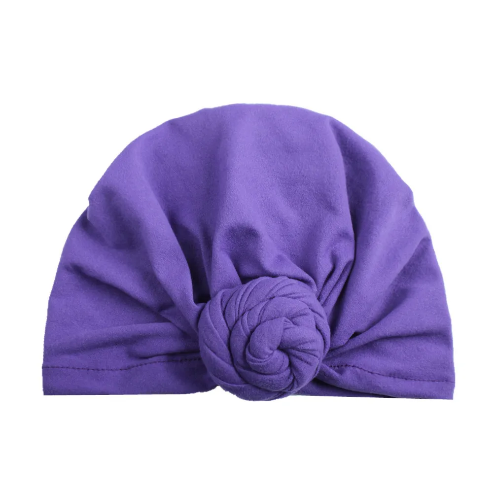 Новые шляпы для девочек BeBe Turban Hood однотонная завязанная шапка унисекс из хлопка мягкие милые шапки Аксессуары для новорожденных