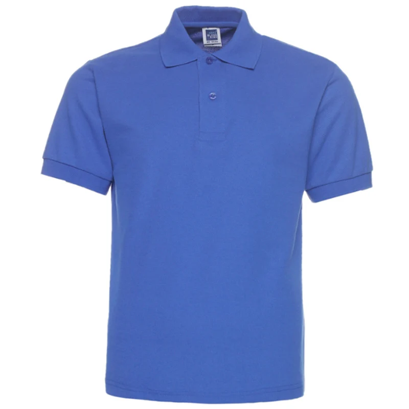 Брендовые мужские рубашки поло из хлопка с коротким рукавом, мужские футболки, повседневные летние дышащие поло, однотонные поло Para Hombre 3XL - Color: Blue