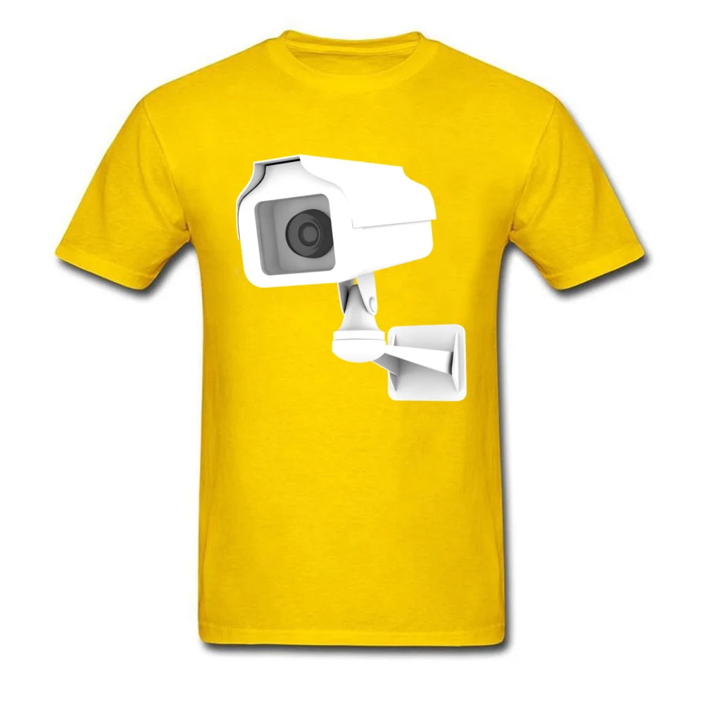 Big brothers watching 100% Cotton Fabric Tops Shirts for Men Funny T-Shirt Crazy Discount Round Neck Clothing Shirt Short Sleeve Big brothers watching yellow