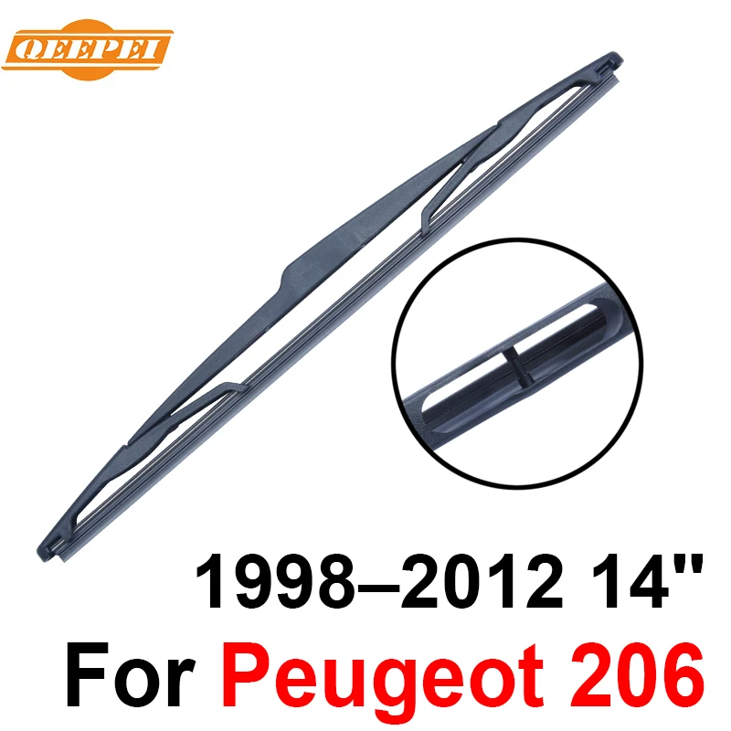 QEEPEI Rear Wiper Blade No Arm For Peugeot 206 1998 2012 14'' 3/5 door