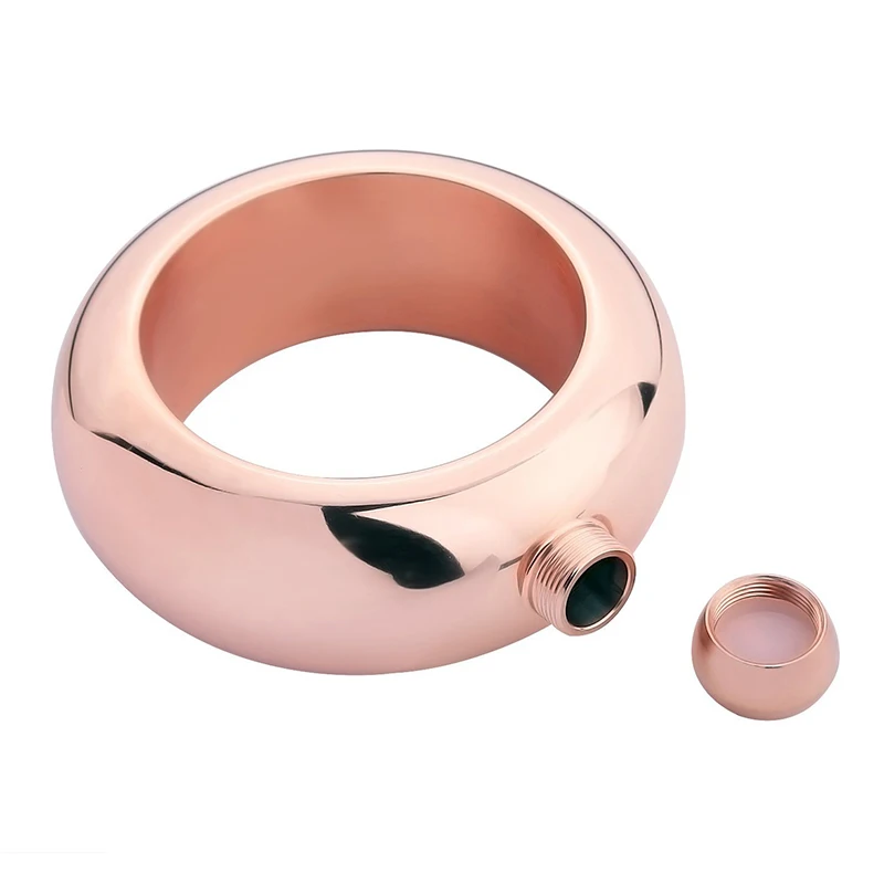 Bangle Flask Stainless Steel Wine Hip Flask Bracelet Shape Whiskey Drinkware Funnel Wine Bottle Set Rose Gold