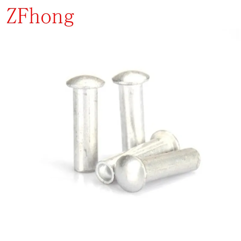 

100pcs M5*6/8/10/12/16 Aluminum truss head Semi Tubular / Half Hollow truss head aluminum Rivets