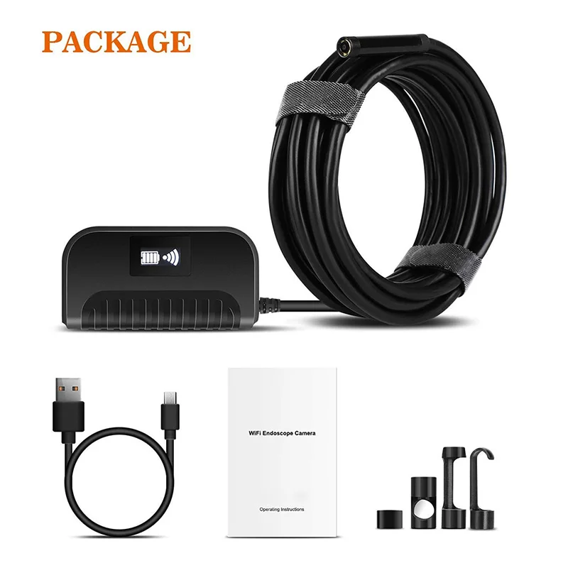 Más 5.0MP WiFi de la cámara del endoscopio impermeable IP68 inspección cámara HD 1944 P serpiente Semi-rígido del endoscopio para Android iPhone IOS - 6