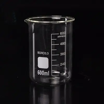 

600ml Low Form Beaker Chemistry Laboratory Borosilicate Glass Transparent Beaker Thickened with spout