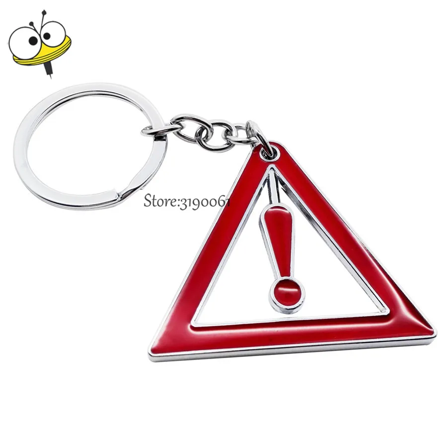 

Creative Car Keychain Metal Key Rings Key Decoration Warning Pattern For Dodge Ford Citroen Toyota Honda Volkswagen Subaru Lexus
