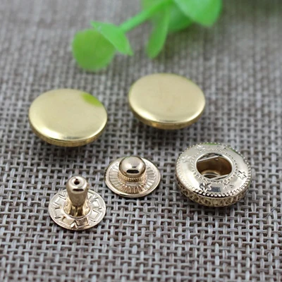 New high quality 30sets/lot Metal brass Press Studs Sewing Button Snap Fasteners Sewing Leather Craft Clothes Bags 831/633/655 - Цвет: gold704  30sets