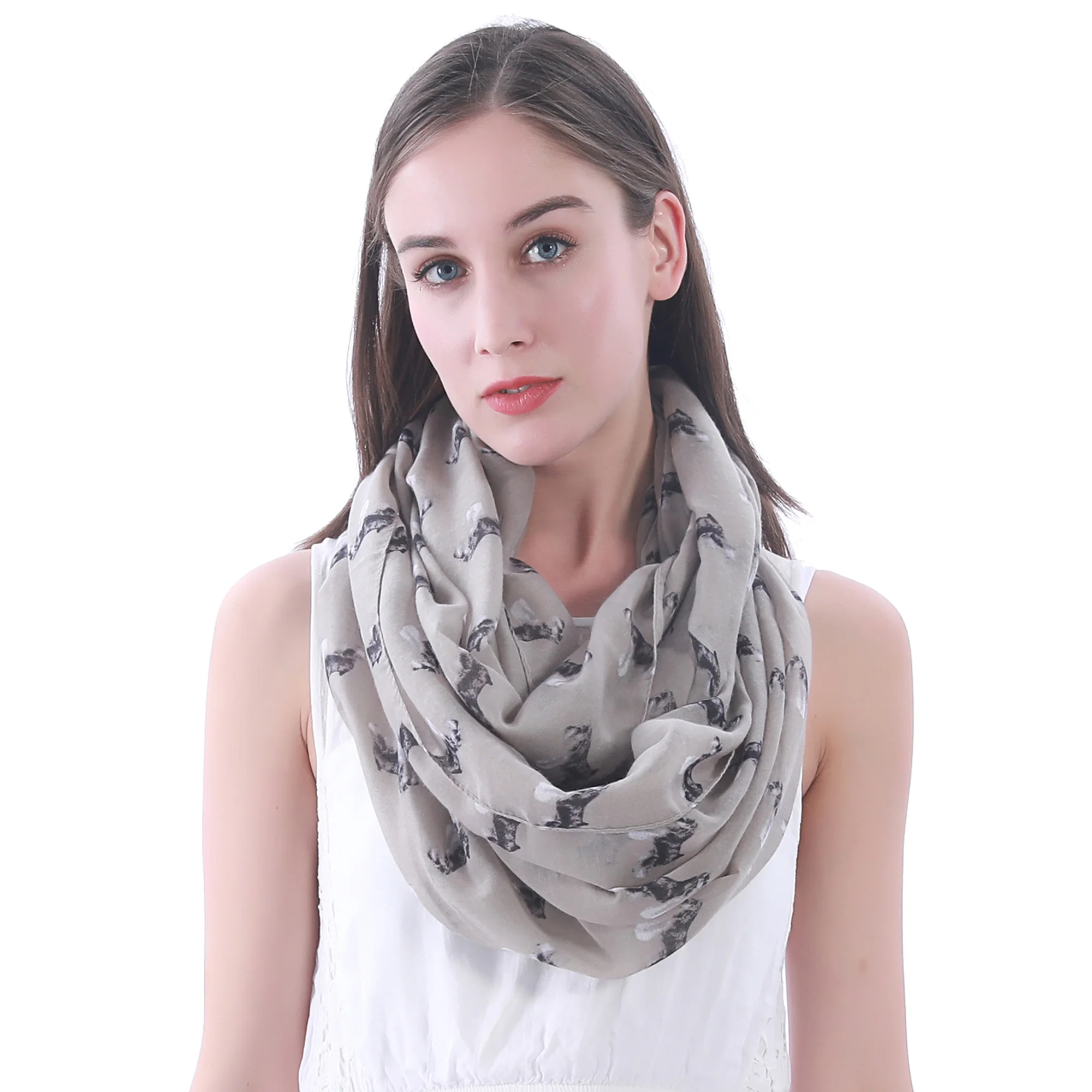 Миниатюрный Шнауцер с принтом собаки женский шарф труба Infinity Loop мягкий легкий