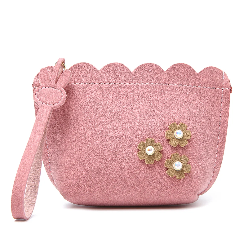 JANE'S Кожаный Модный цветочный женский кошелек для монет модный сменный кошелек для карт наличные деньги сетчатый мешок Carteira Mujer Femme - Цвет: pink